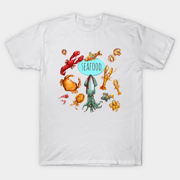 Seafood T-Shirt by Mako Design 